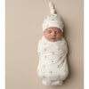 Organic Swaddle Blanket & Hat Set, Lemons - Swaddles - 3 - thumbnail