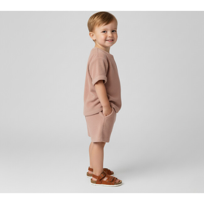 Organic Terry Tee & Shorts Set, Clay