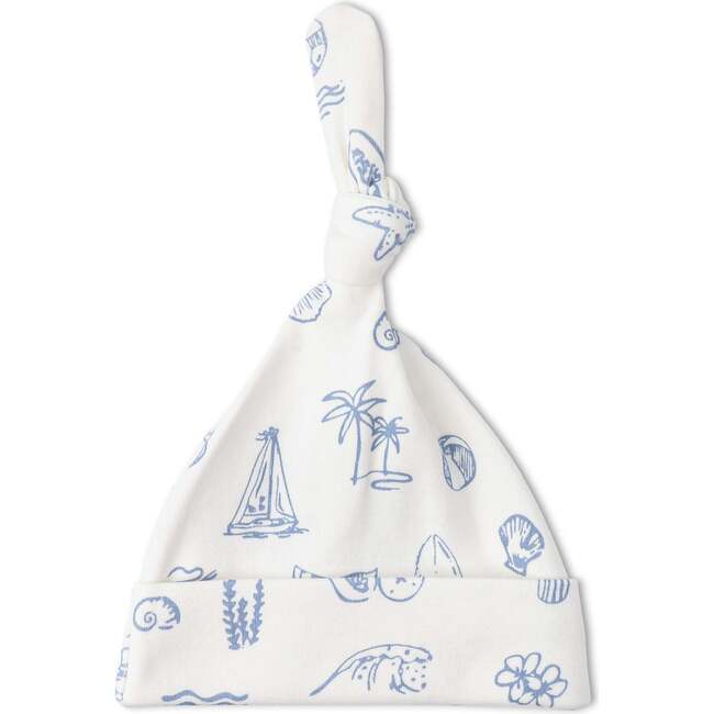 Organic Swaddle Blanket & Hat Set, Coastal - Swaddles - 5