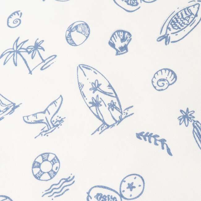 Organic Swaddle Blanket & Hat Set, Coastal - Swaddles - 6