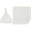 Organic Swaddle Blanket & Hat Set, Fog Stripes - Swaddles - 1 - thumbnail