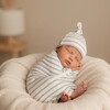 Organic Swaddle Blanket & Hat Set, Fog Stripes - Swaddles - 2