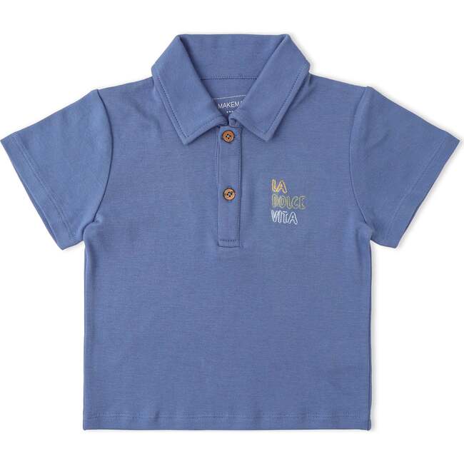 Organic Polo Shirt & Shorts Set, Slate - Mixed Apparel Set - 3