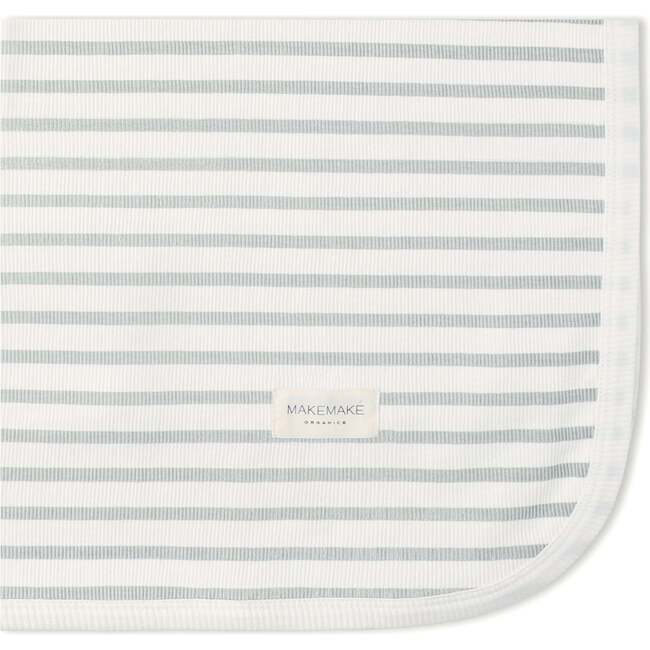 Organic Swaddle Blanket & Hat Set, Fog Stripes - Swaddles - 4