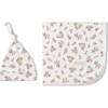 Organic Swaddle Blanket & Hat Set, Meadow - Swaddles - 1 - thumbnail