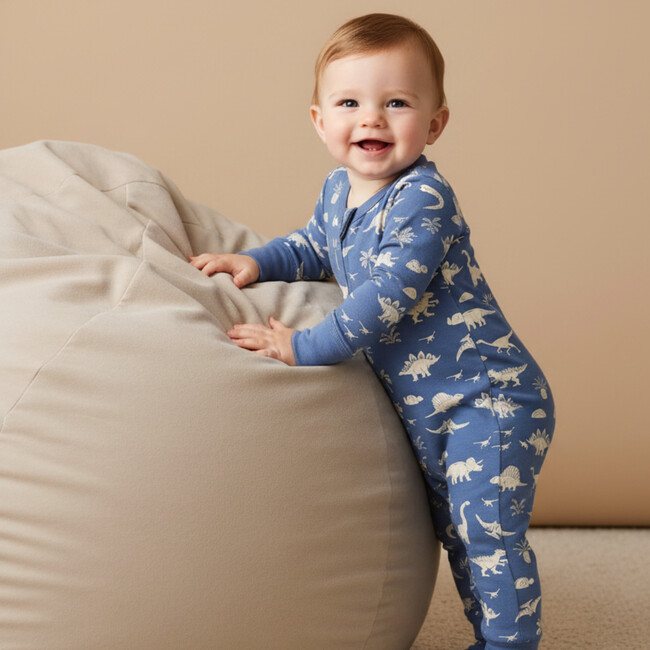 Organic 2-Way Zip Romper, Dino - Rompers - 3