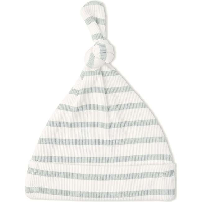 Organic Swaddle Blanket & Hat Set, Fog Stripes - Swaddles - 5