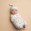 Organic Swaddle Blanket & Hat Set, Meadow - Swaddles - 3