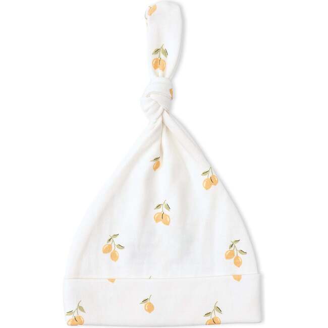 Organic Kimono Knotted Sleep Gown, Lemons - Nightgowns - 4