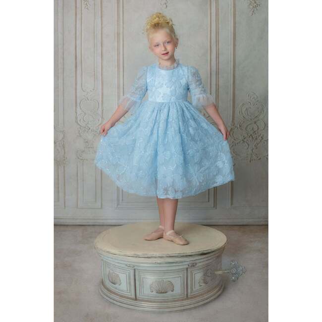 Sky Petal Music Box Dress, Blue