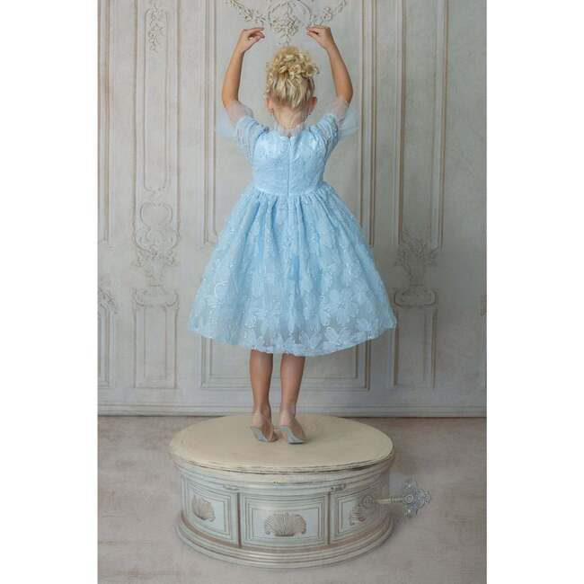 Sky Petal Music Box Dress, Blue