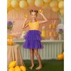 Citrus Bloom Purple Tulle Party Dress, Purple - Dresses - 4 - thumbnail