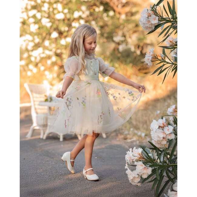 Enchanted Bloom Tulle Dress, Ivory - Dresses - 3