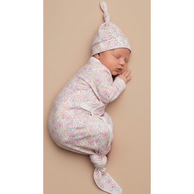 Organic Kimono Knotted Sleep Gown, Peony