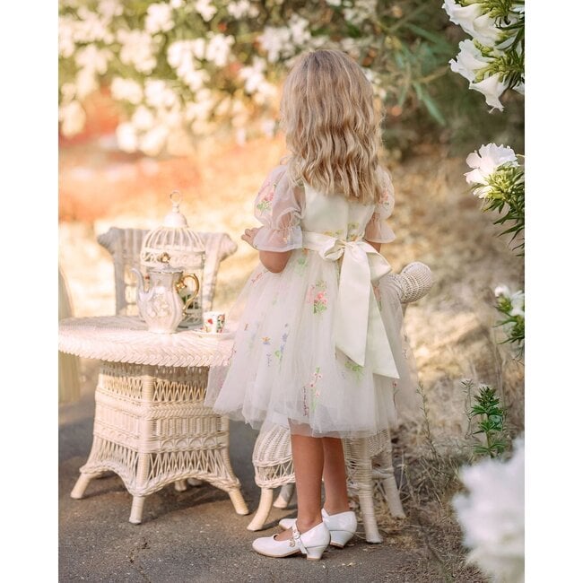 Enchanted Bloom Tulle Dress, Ivory - Dresses - 4
