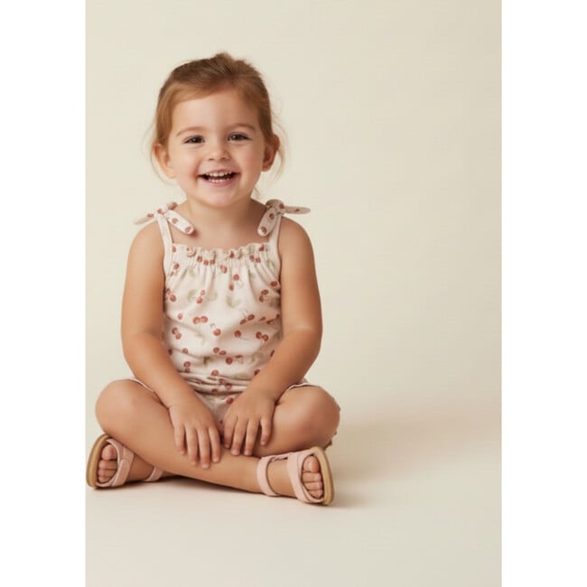 Organic Ruffle Jumpsuit, Cherry - Mixed Apparel Set - 3