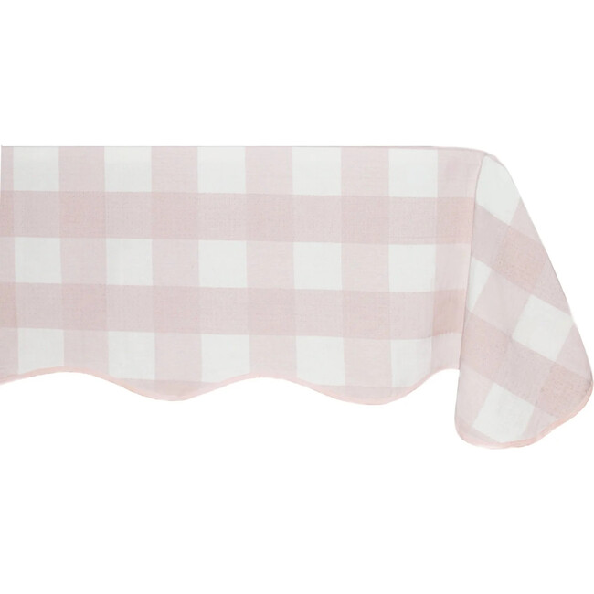 Giardino Reversible Scalloped Tablecloth in Red/Pink - Tableware - 3