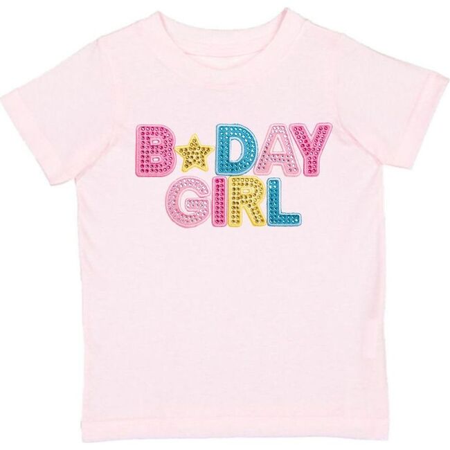 Birthday Girl Rhinestone Patch Short Sleeve T-Shirt, Ballet