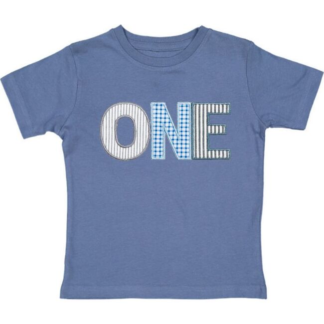 One Patchwork Patch Short Sleeve T-Shirt, Indigo