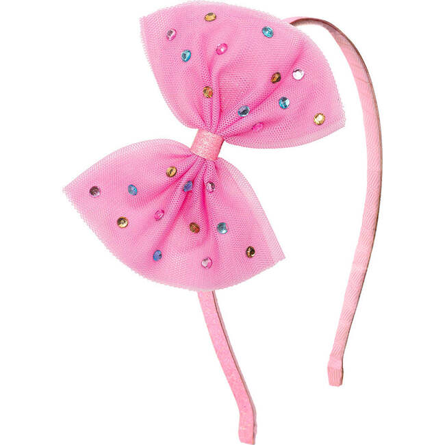 Raspberry Rhinestone Bow Headband, Raspberry