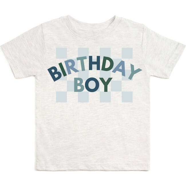 Birthday Boy Checker Short Sleeve T-Shirt, Ash