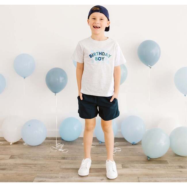 Birthday Boy Checker Short Sleeve T-Shirt, Ash
