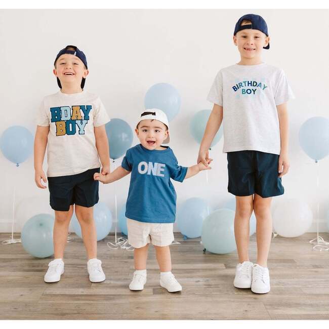 One Patchwork Patch Short Sleeve T-Shirt, Indigo - T-Shirts - 4