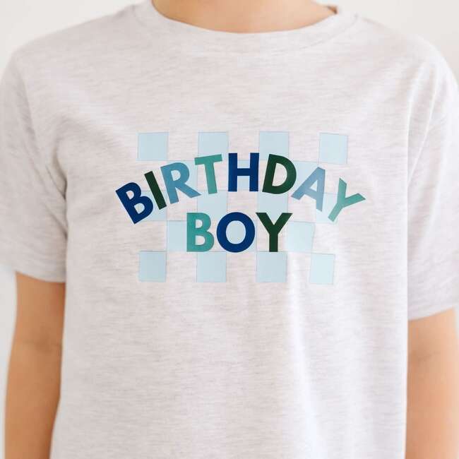 Birthday Boy Checker Short Sleeve T-Shirt, Ash - T-Shirts - 3