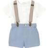Suspenders Set, White & Blue - Mixed Apparel Set - 1 - thumbnail