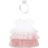Ruffled Romper With Headband, Pink - Dresses - 1 - thumbnail