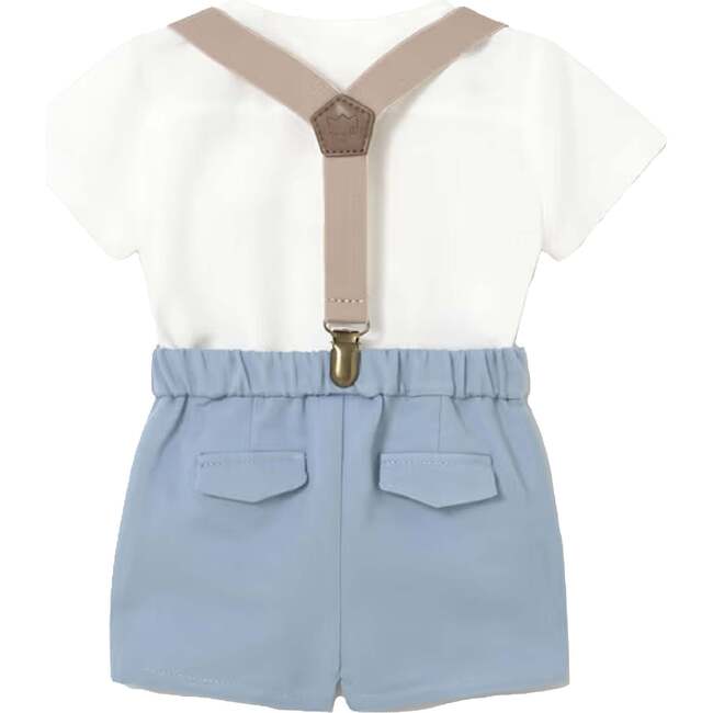 Suspenders Set, White & Blue