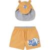 Swimwear set baby with eared hat, Yellow - Swim Trunks - 1 - thumbnail