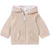 Striped Hooded Jacket, Beige - Jackets - 1 - thumbnail