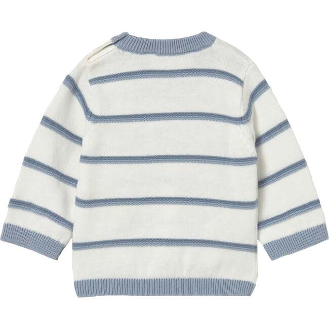 Striped Sweater, White & Blue