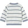 Striped Sweater, White & Blue - Sweatshirts - 2
