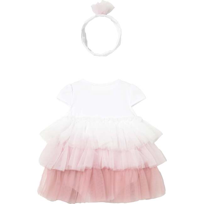 Ruffled Romper With Headband, Pink