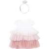 Ruffled Romper With Headband, Pink - Dresses - 2 - thumbnail