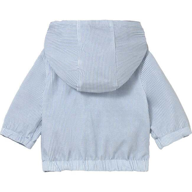 Striped Hooded Jacket, Light Blue