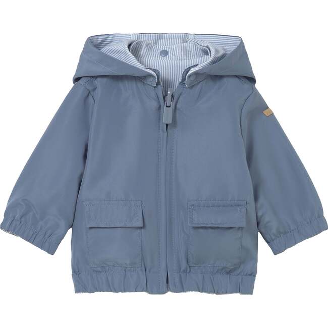 Striped Hooded Jacket, Light Blue - Jackets - 3