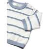 Striped Sweater, White & Blue - Sweatshirts - 3