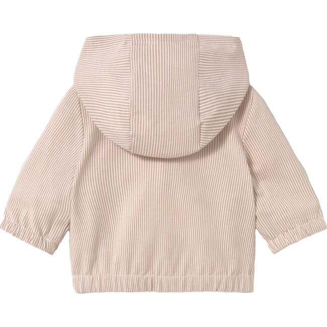 Striped Hooded Jacket, Beige - Jackets - 3