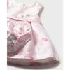 Satin Floral Dress with Nappy Cover, Pink - Dresses - 3