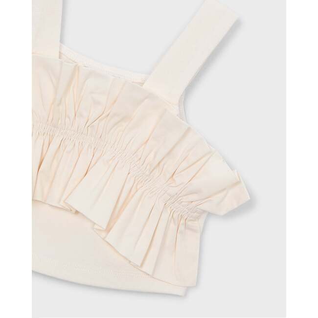 Ruffled Top, Beige - Tank Tops - 3