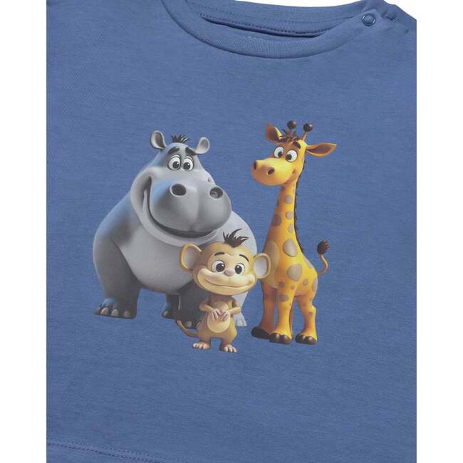Safari Animals T-Shirt, Blue - T-Shirts - 3