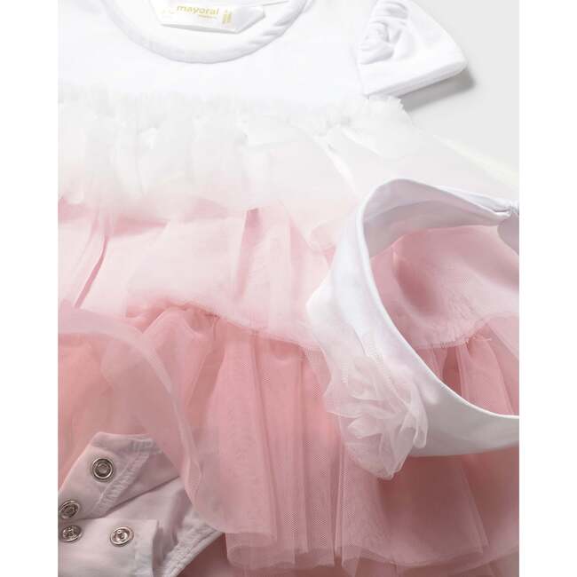 Ruffled Romper With Headband, Pink - Dresses - 3