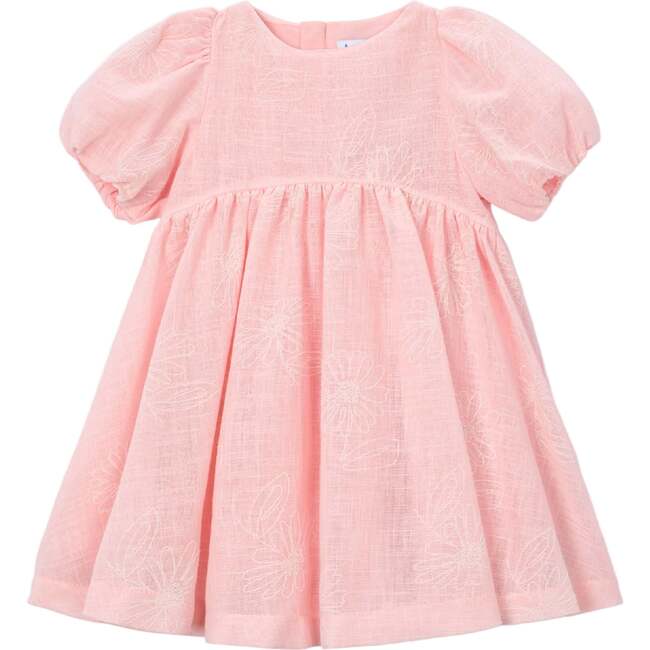 Puff-Sleeve Dress, Light Pink