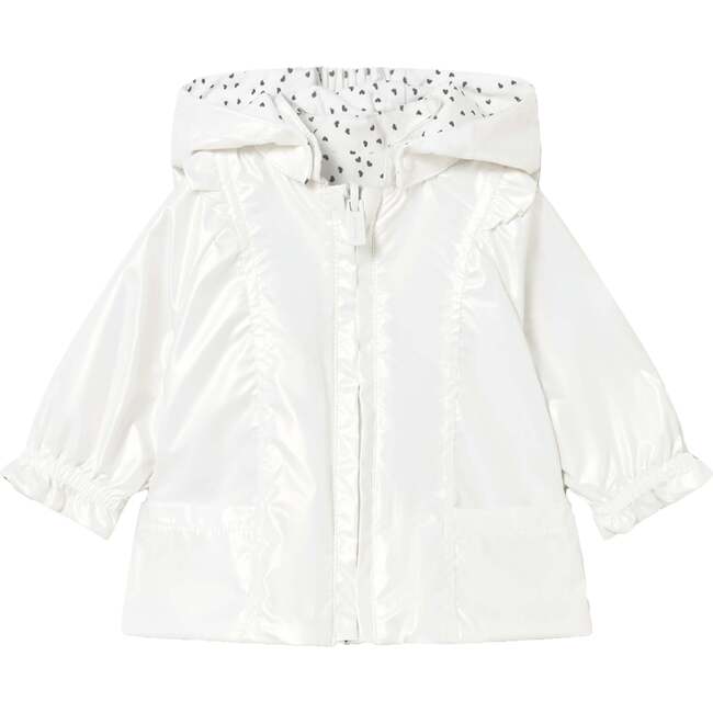 Hooded Glossy Jacket, White