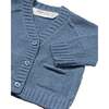 Knitted Baby Cardigan, Blue - Cardigans - 3