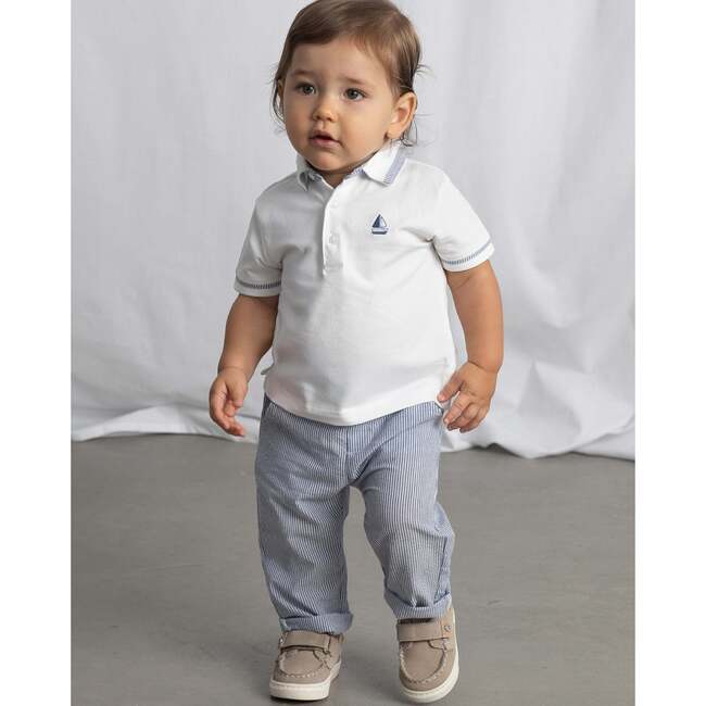 Pinstripe Pants, Blue & White - Pants - 4