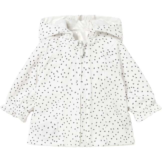 Hooded Glossy Jacket, White - Jackets - 3